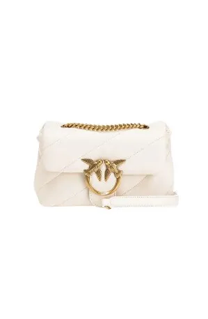 MINI LOVE BAG PUFF MAXI QUILT — white gold