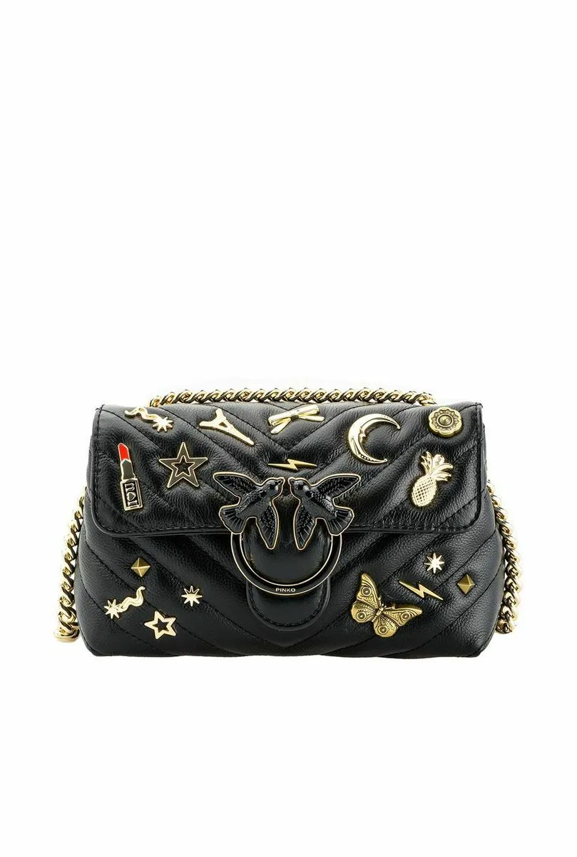 MINI LOVE BAG PUFF PINS — black
