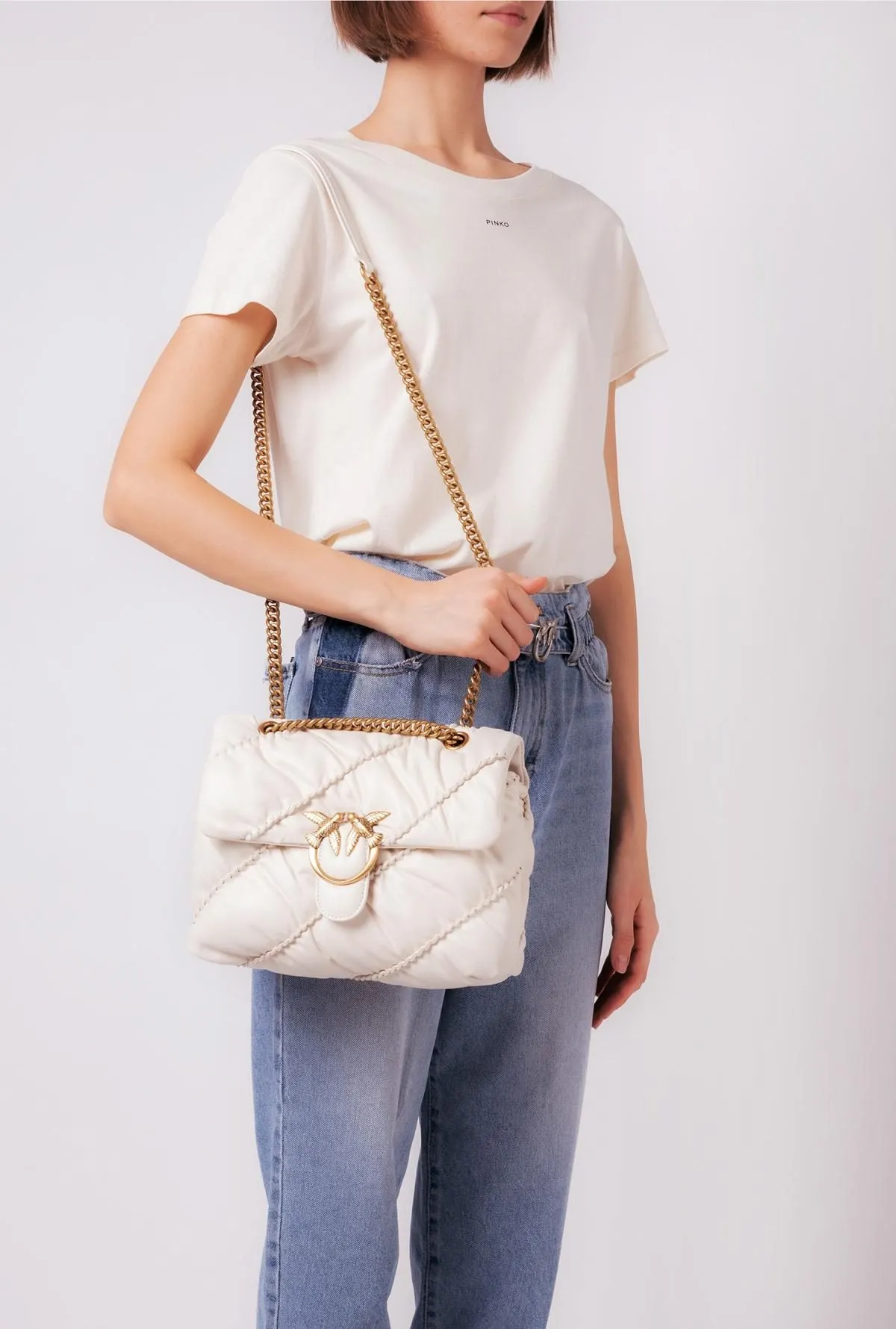 CLASSIC LOVE BAG PUFF RUFFLE — white — фото 3