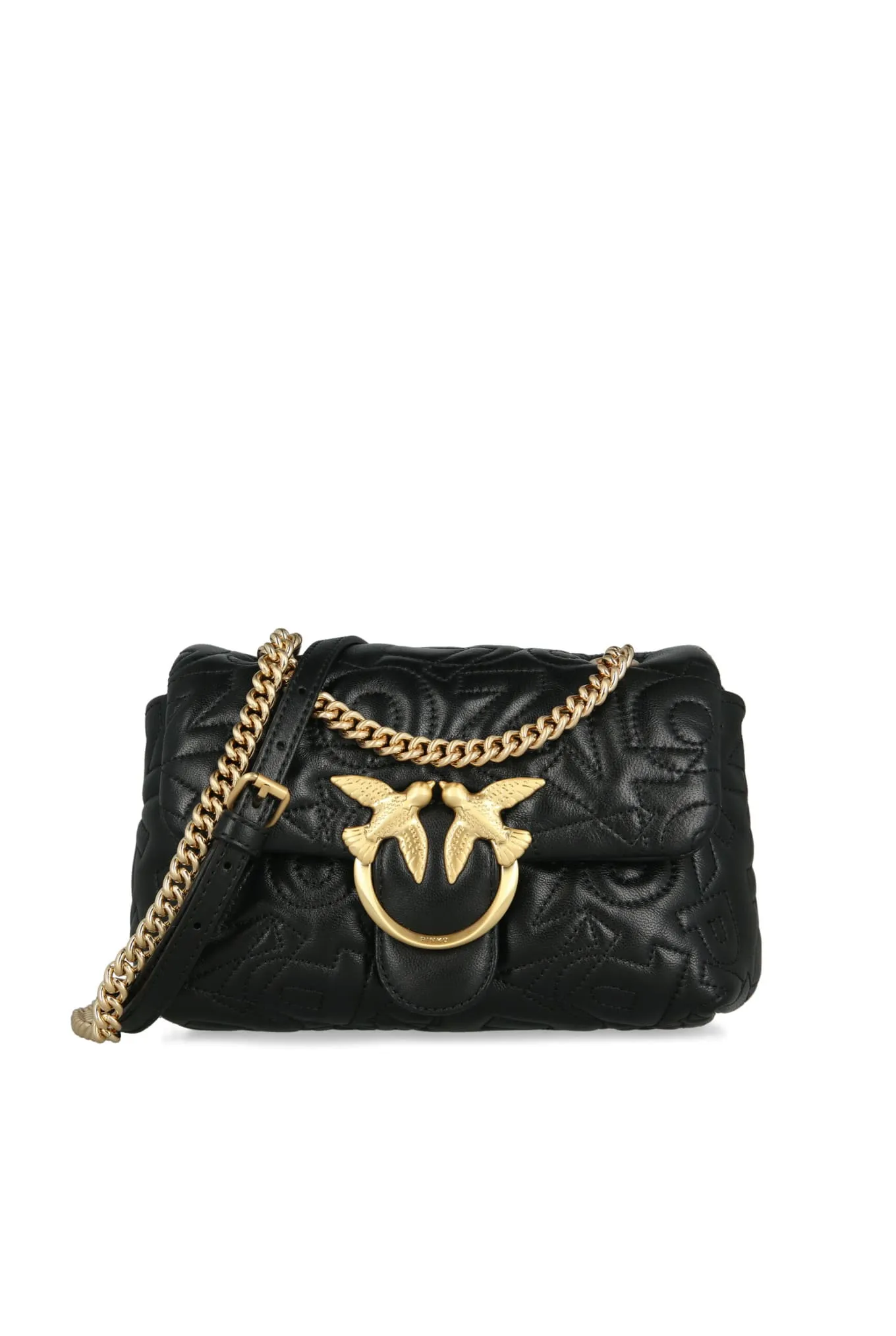 MINI LOVE BAG PUFF STITCHED LOGO — black
