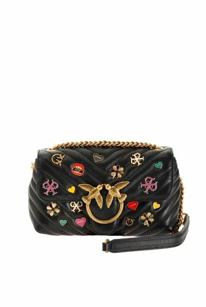 MINI LOVE BAG PUFF V QUILT — black