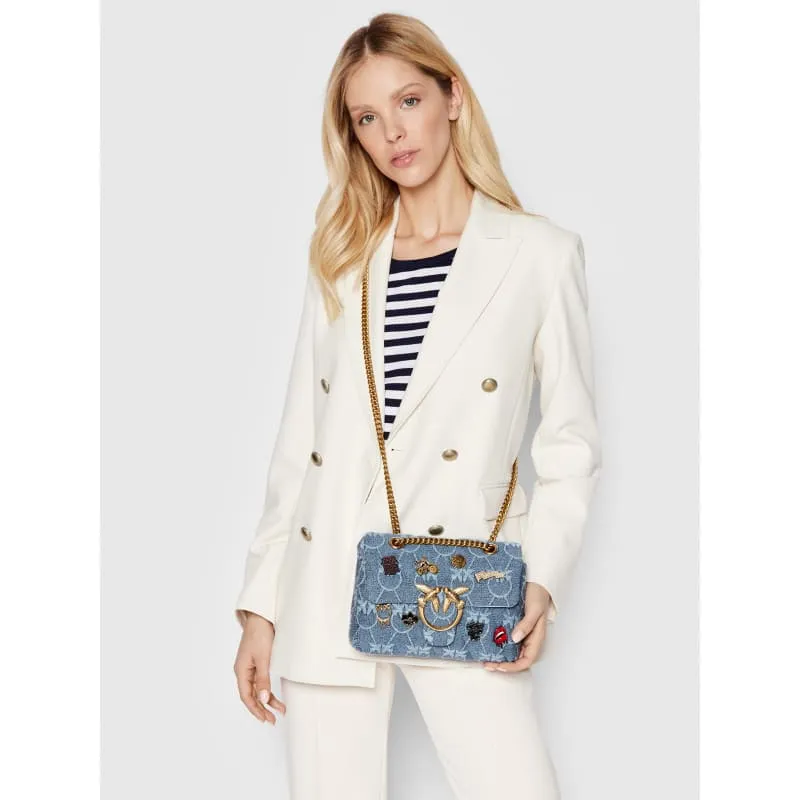 MINI LOVE BAG PUFF VARSITY PINS — light blue — фото 2
