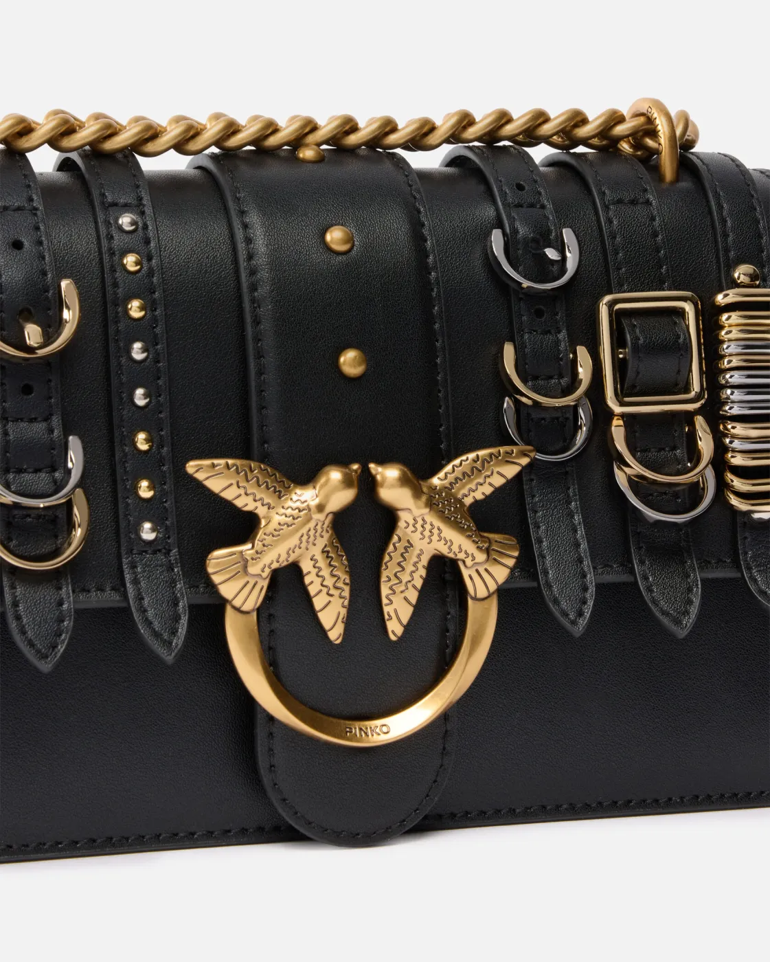 CLASSIC LOVE BAG WITH CARABINER CLAPS — black — фото 4