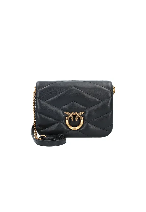 MINI LOVE CLICK PUFF GRAPHIC QUILTED — black