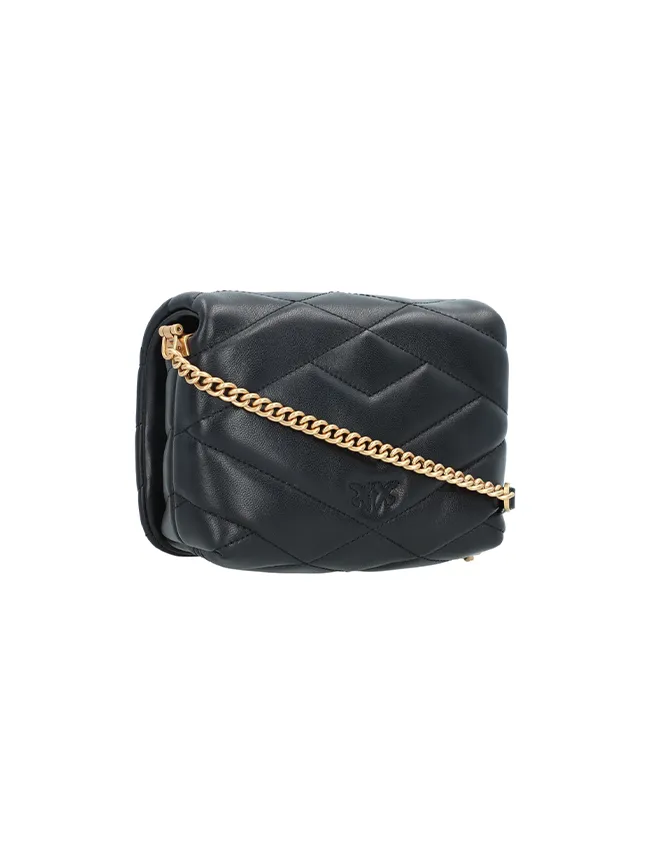 MINI LOVE CLICK PUFF GRAPHIC QUILTED — black