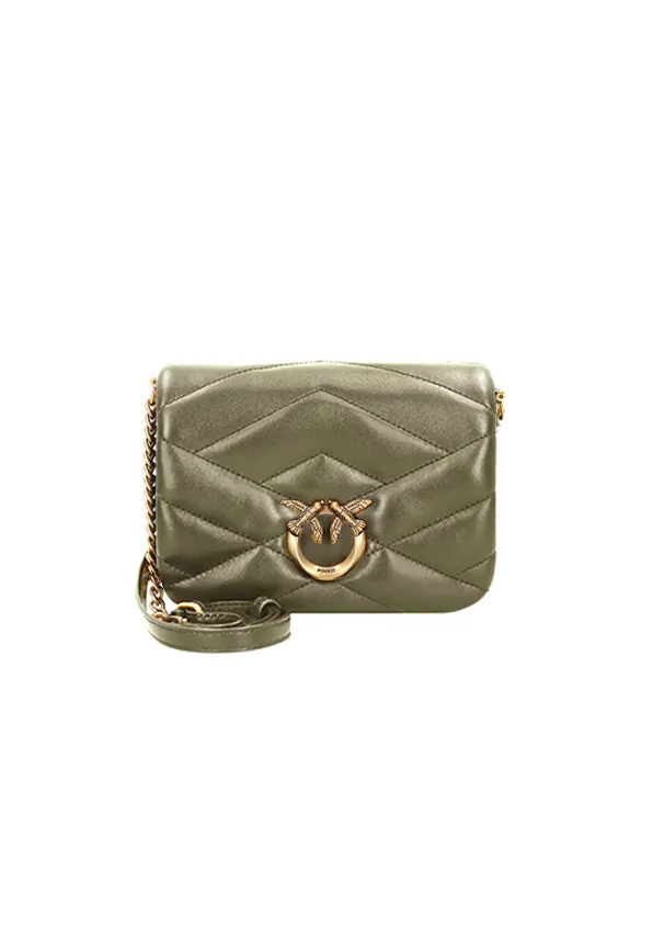 MINI LOVE CLICK PUFF GRAPHIC QUILTED — green gray