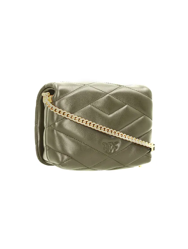 MINI LOVE CLICK PUFF GRAPHIC QUILTED — green gray