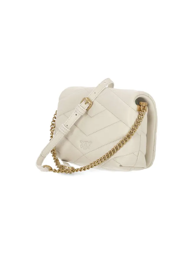 MINI LOVE CLICK PUFF GRAPHIC QUILTED — white