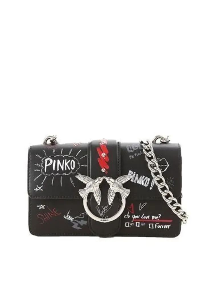 MINI LOVE GRAFFITI SHOULDER — black