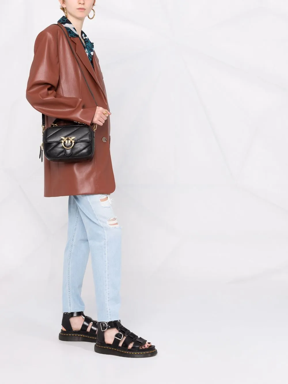 MINI SQUARE BAG MAXI QUILT — black