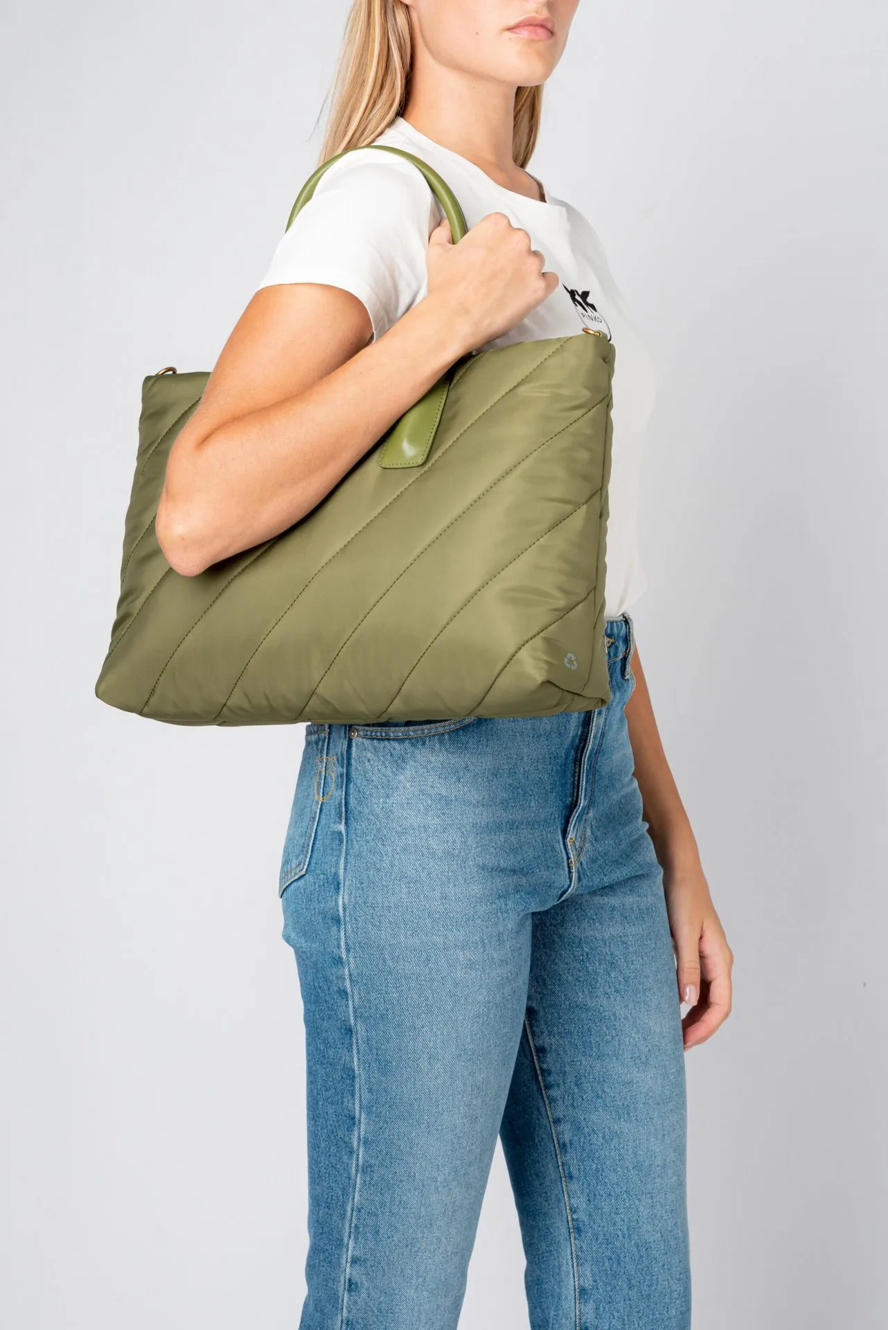 SHOPPING PUFF MAXI QUILT — green — фото 3