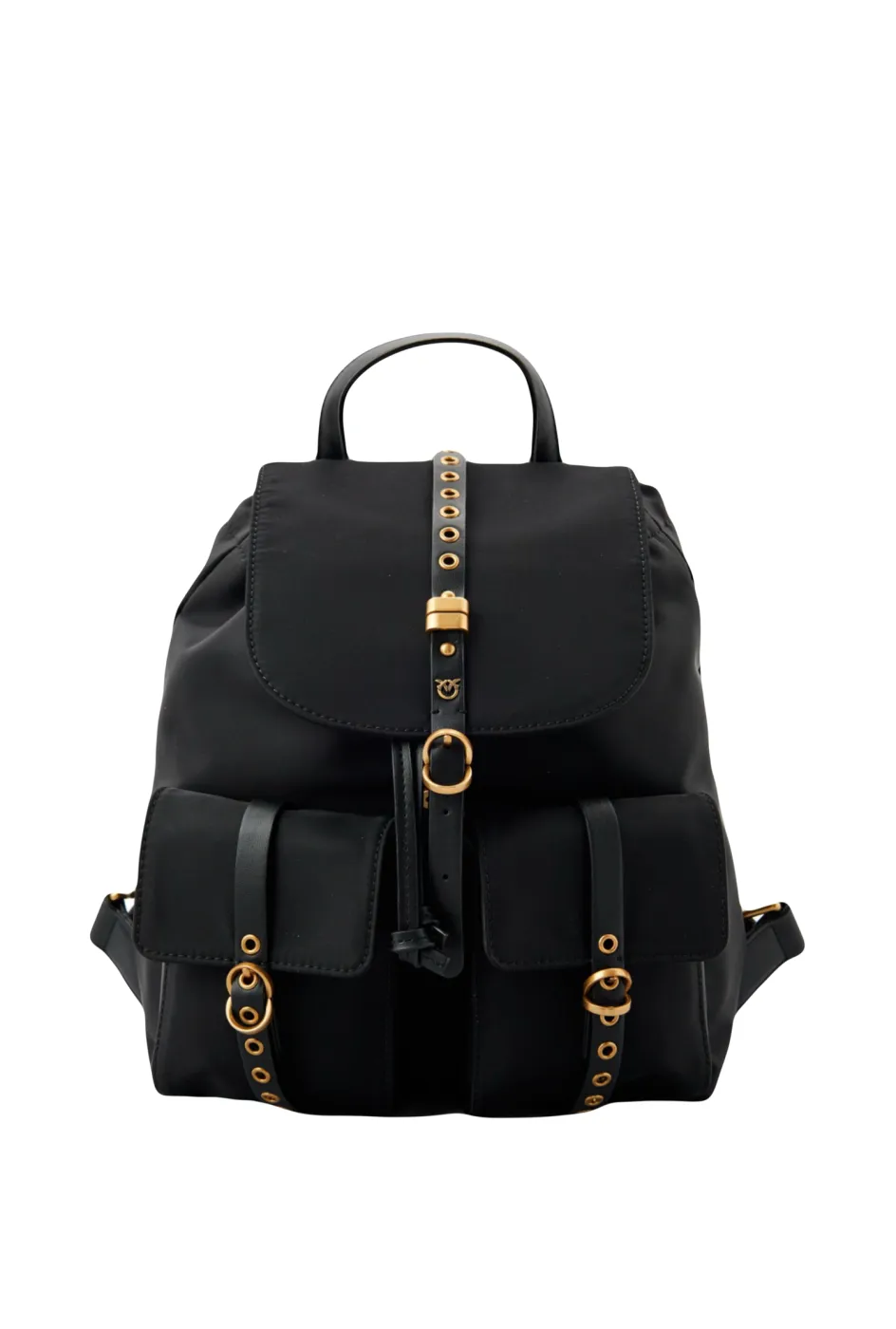 URBAN BACKPACK WITH POCKETS AND FLAP — black